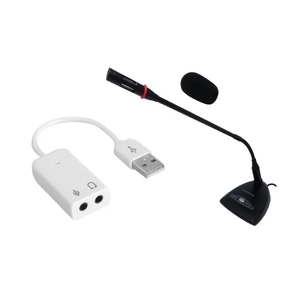 Empire Kit Microfono Da Tavolo DESK-100 + Scheda Audio USB EMSP.DESK135
