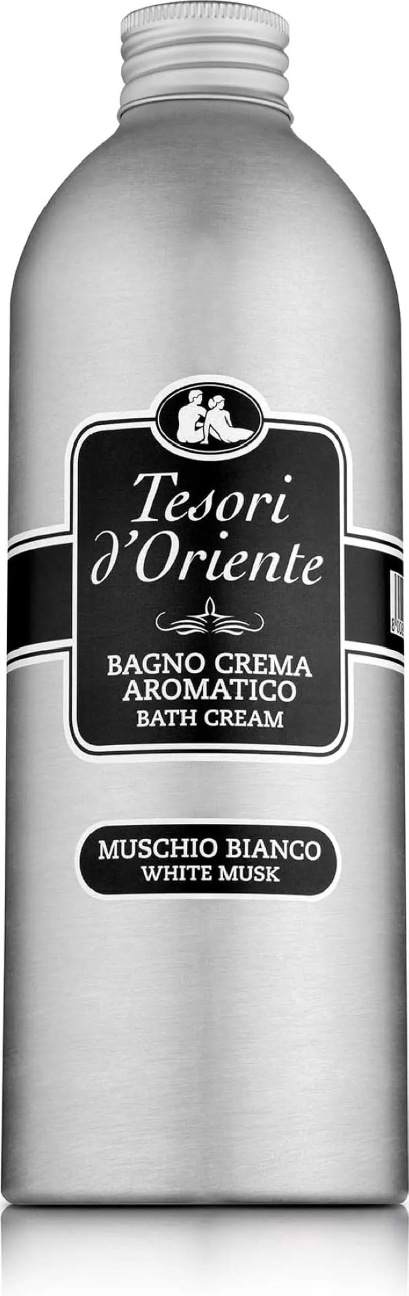 Tesori d'Oriente - Bagno Crema Muschio Bianco, Bagnoschiuma dalle Note Muschiate e Ambrate, con Oli Essenziali, Dona alla Pelle Freschezza e Benessere Prolungato, 500ml