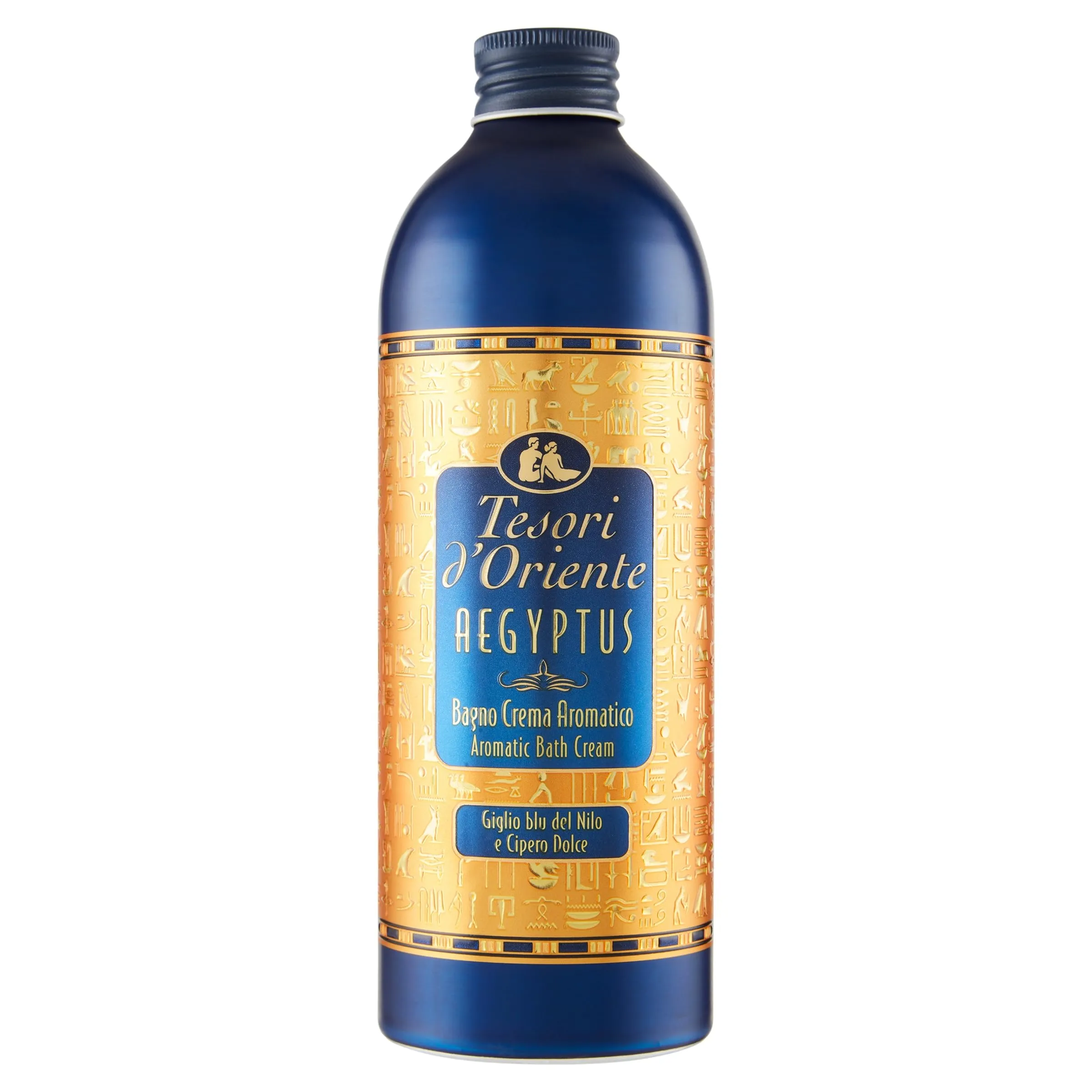Tesori d'Oriente - Bagno Crema Aegyptus, Bagnoschiuma dalle Note Floreali di Giglio Blu, con Estratto di Papiro, Deterge la Pelle e Dona Nutrizione e Idratazione, 500ml