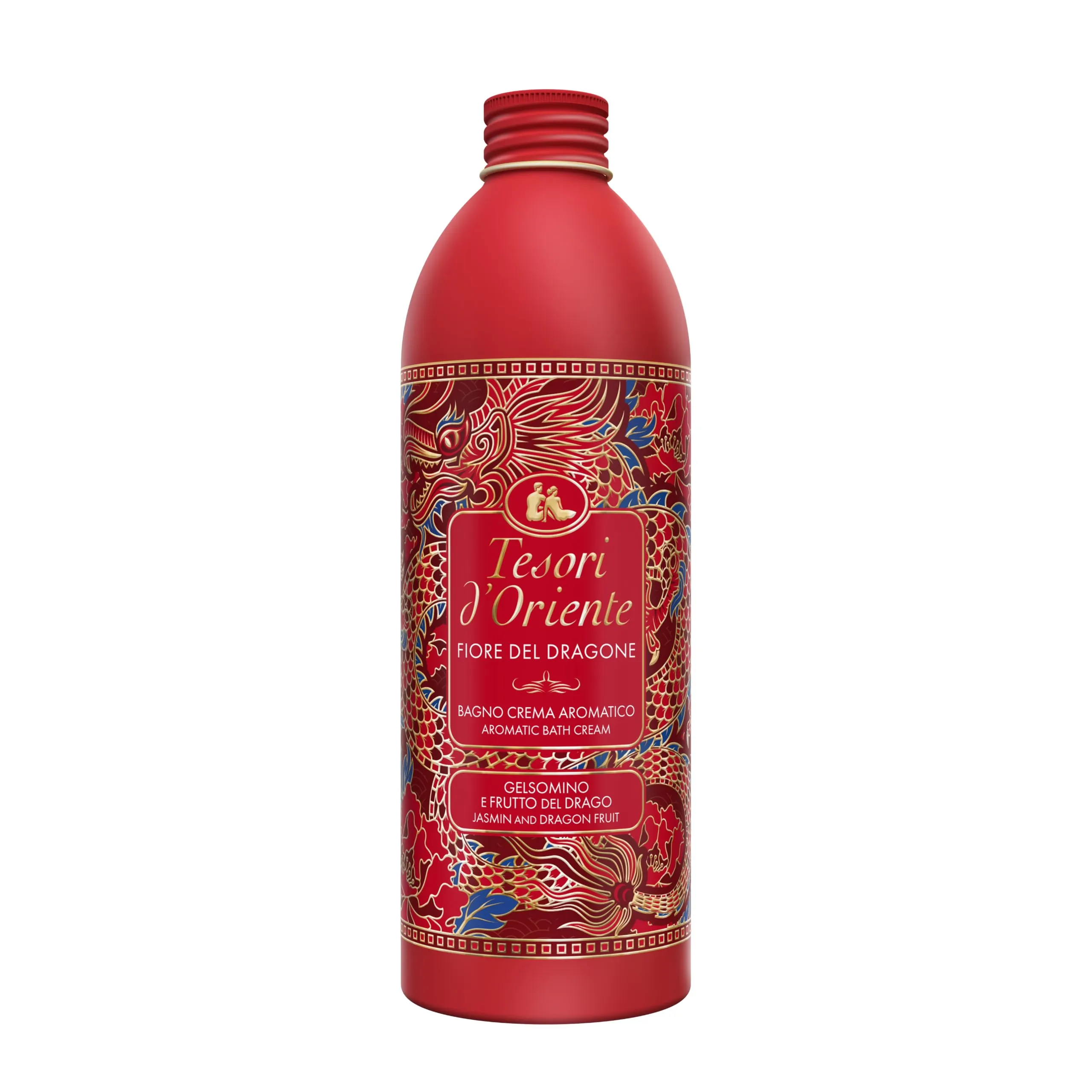Tesori d'Oriente - Bagno Crema Fiore del Dragone e Pitaya, Bagnoschiuma dalle Note di Fiori Bianchi, Deterge Delicatamente la Pelle Donando un Profondo Benessere, 500ml