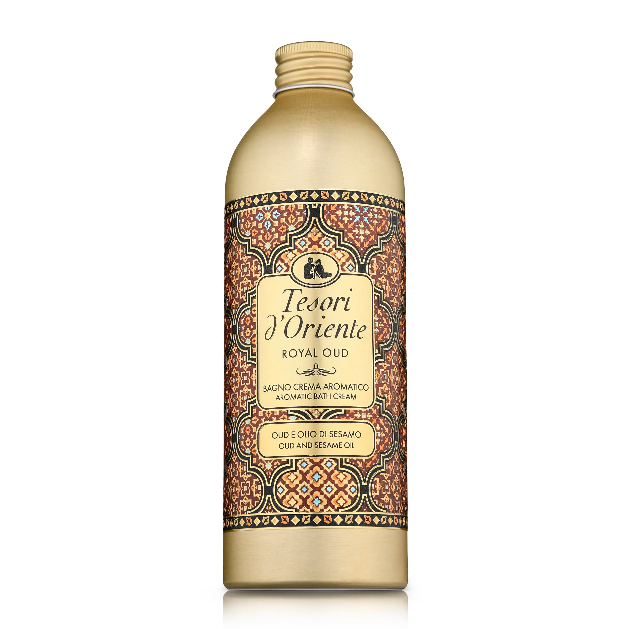 Tesori d'Oriente - Bagno Crema Royal Oud, Bagnoschiuma dalle Note Speziate, con Legno di Oud, Dona alla Pelle una Sensazione di Benessere Prolungato, 500ml