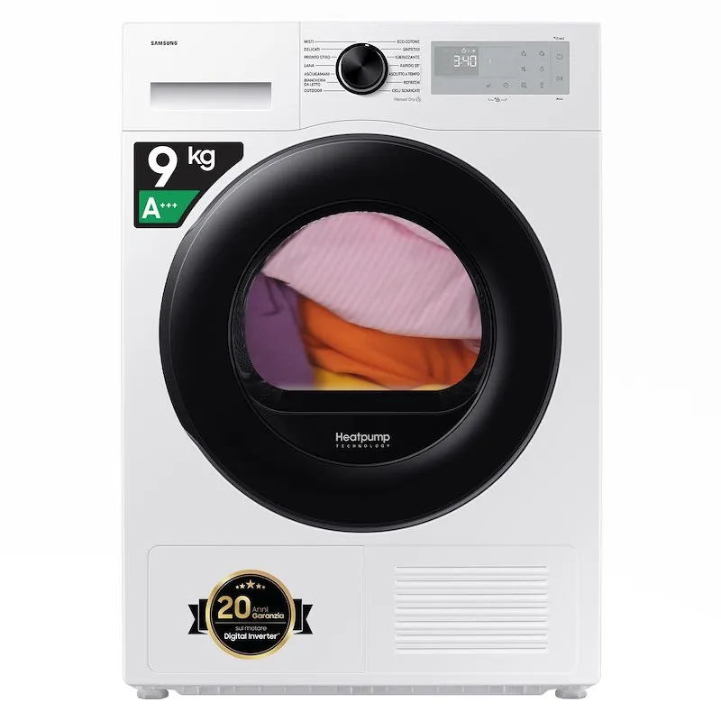 Samsung Asciugatrice 9Kg Dv90dg52a0ahet Bianco