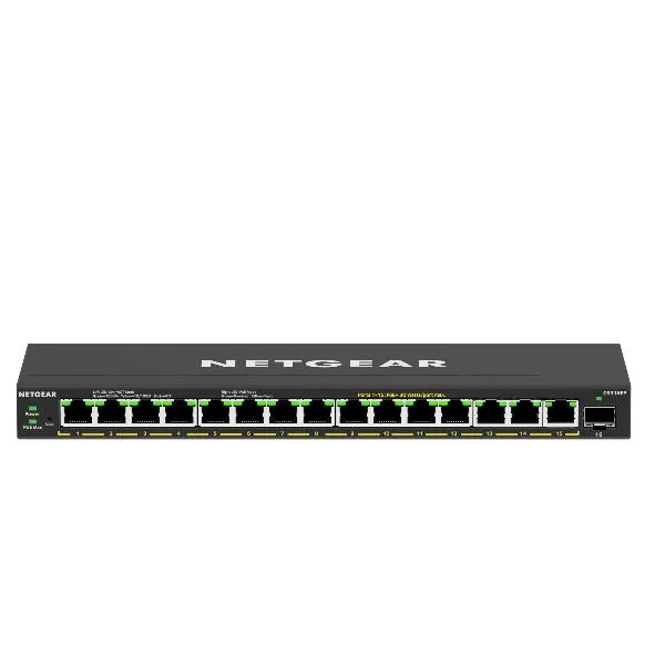 Netgear 16 Porte (GS316EP) Con 15 POE + E Un Budget POE Totale Di 180 W Per Alimentare Applicazioni POE Come Telefoni Voip Telecamere Ip GS316EP-100PES