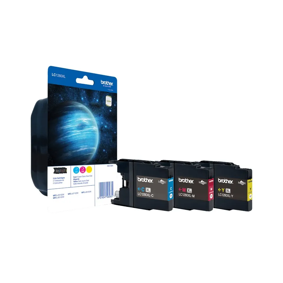 ORIGINALE Brother Multipack nero / ciano / magenta / giallo LC-1280XL LC1280XLVALBPDR 4 cartucce d'inchiostro LC-1280XL: BK+C+M+Y