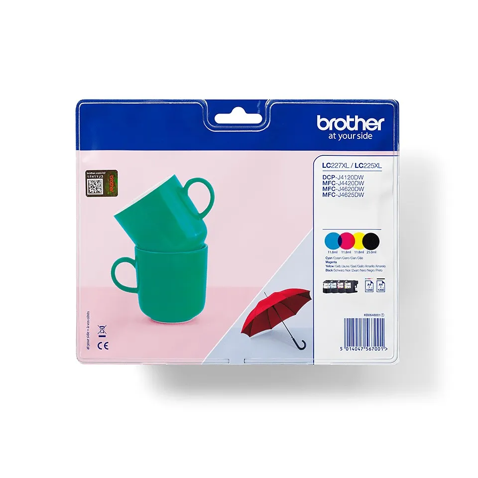 Originale Brother LC227XL/LC225XL pacco da 4 cartucce - LC227XLVALBP