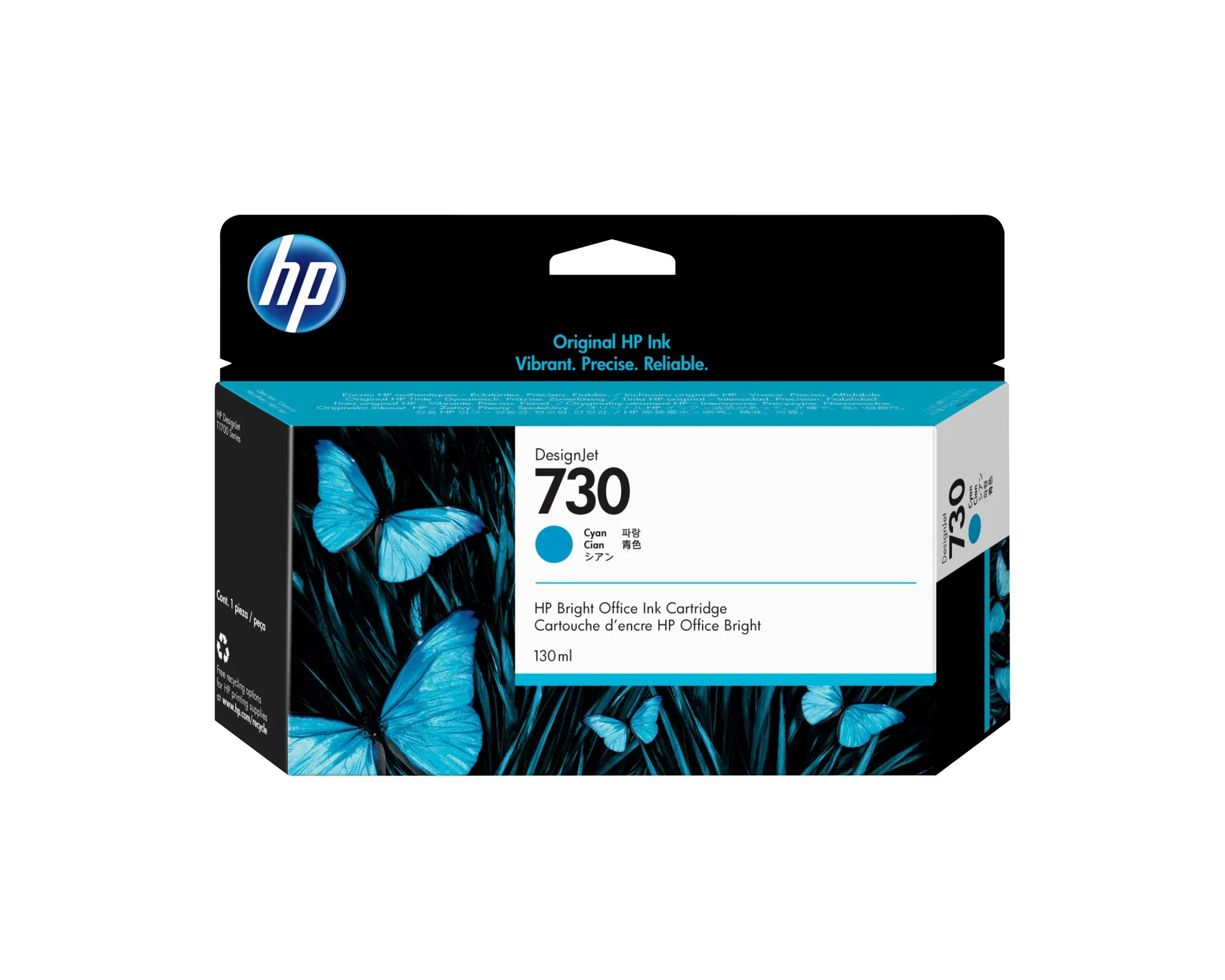 ORIGINALE HP Cartuccia d'inchiostro ciano P2V62A 730 130ml