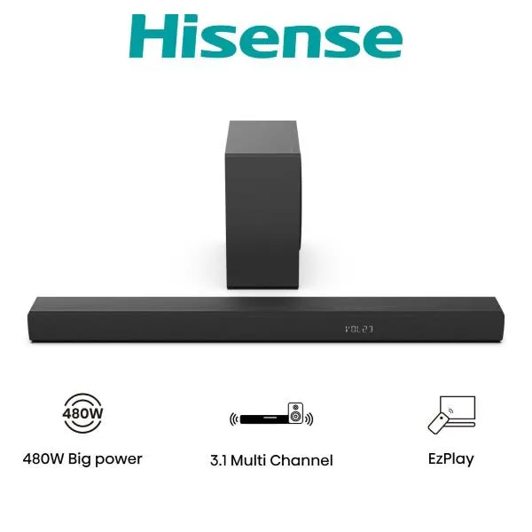 Hisense Soundbar HS3100 3.1 Dolby + Subwoofer Bluetooth 480W HS3100