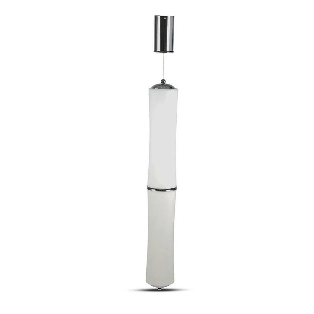 V-TAC Lampadario LED a Sospensione con Doppio Cilindro Verticale 32W Colore Bianco Satinato 3000K Triac Dimmerabile