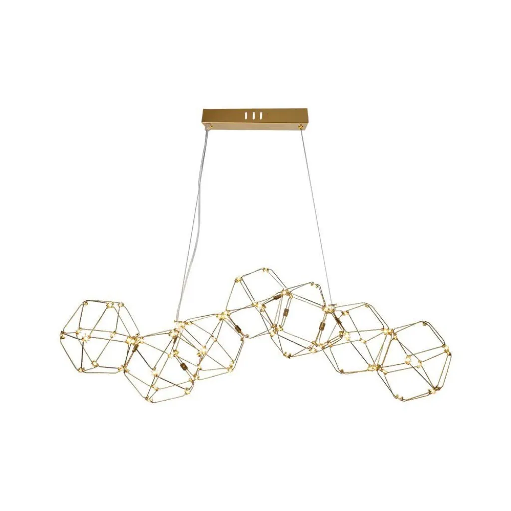 V-TAC 20W LED Designer Hanging Light ( L94.5*W32.5*H120CM) 3000K Gold Body