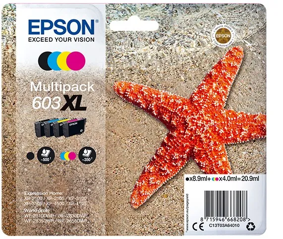 Epson Cart Ink 603 Xl Multi Pack Nero Giallo Ciano Magenta Serie Stella Marina