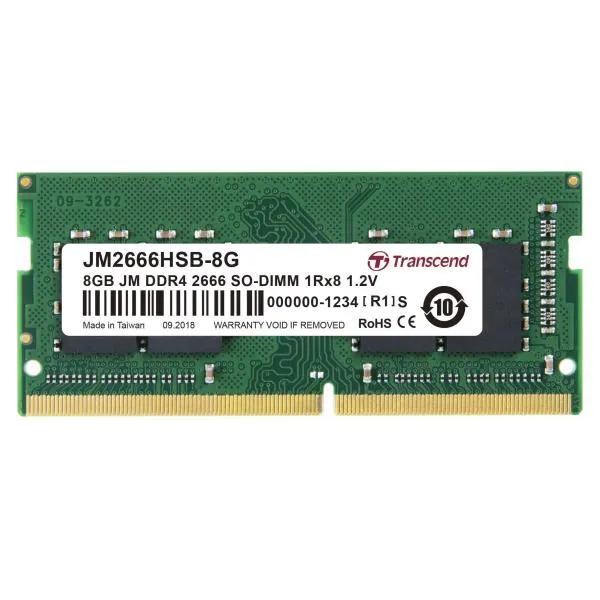 Transcend 8GB Jm DDR4 2666 So-Dimm 1RX8 JM2666HSB-8G