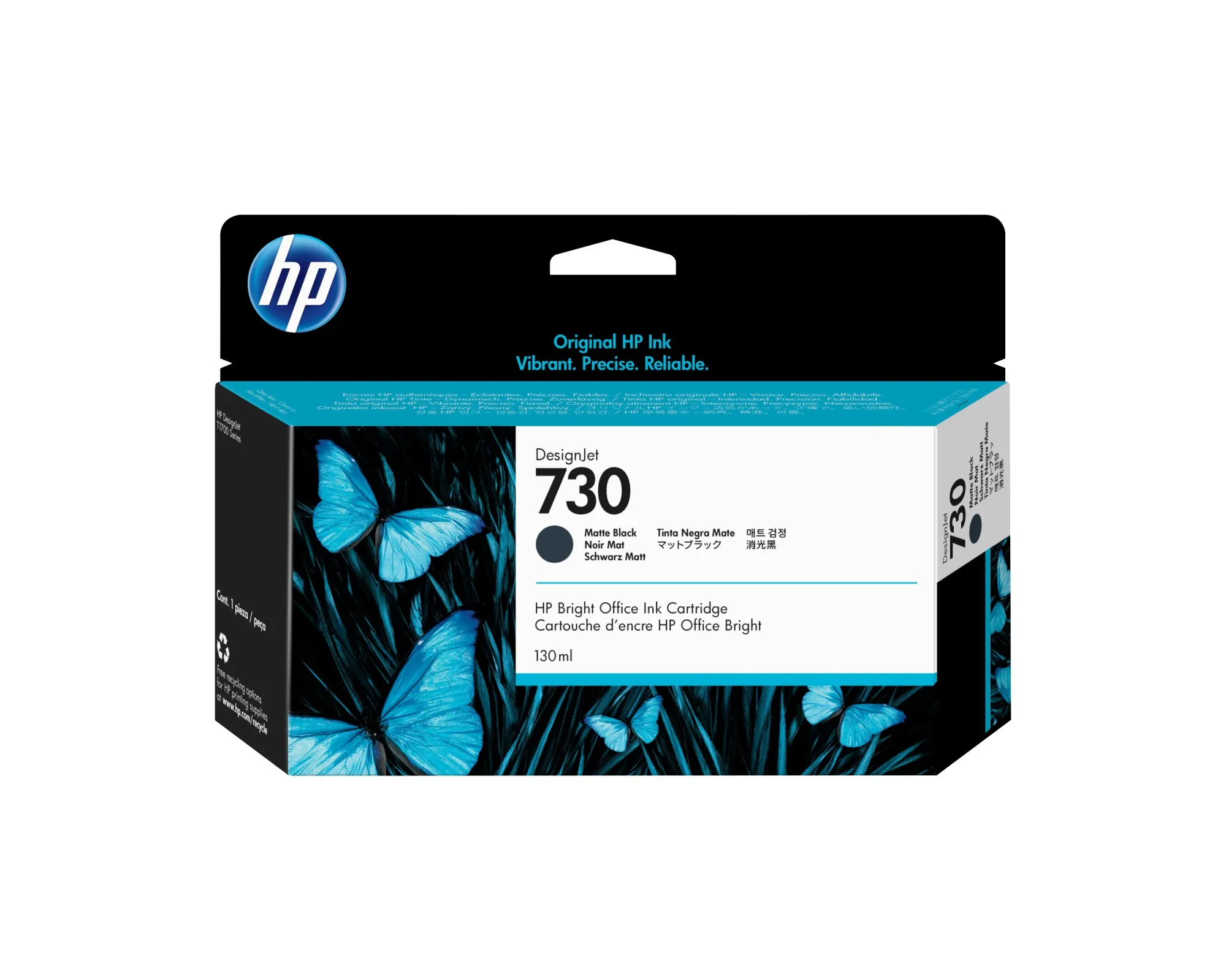 ORIGINALE HP Cartuccia d'inchiostro Nero (opaco) P2V65A 730 130ml