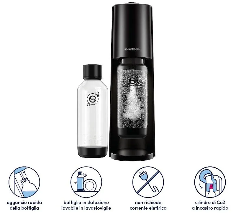 Sodastream Gasatore Classic 2 Bottiglie Black