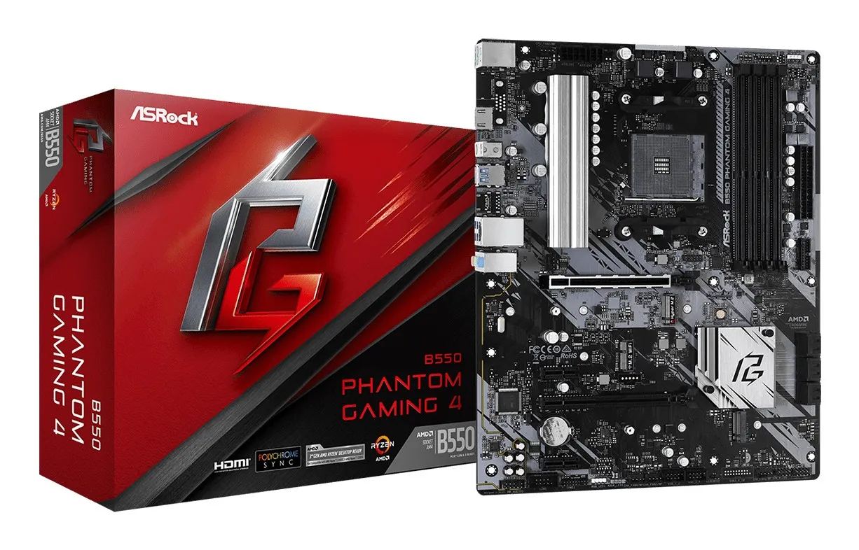 Asrock B550 Phantom Gaming 4 AMD B550 Socket AM4 ATX