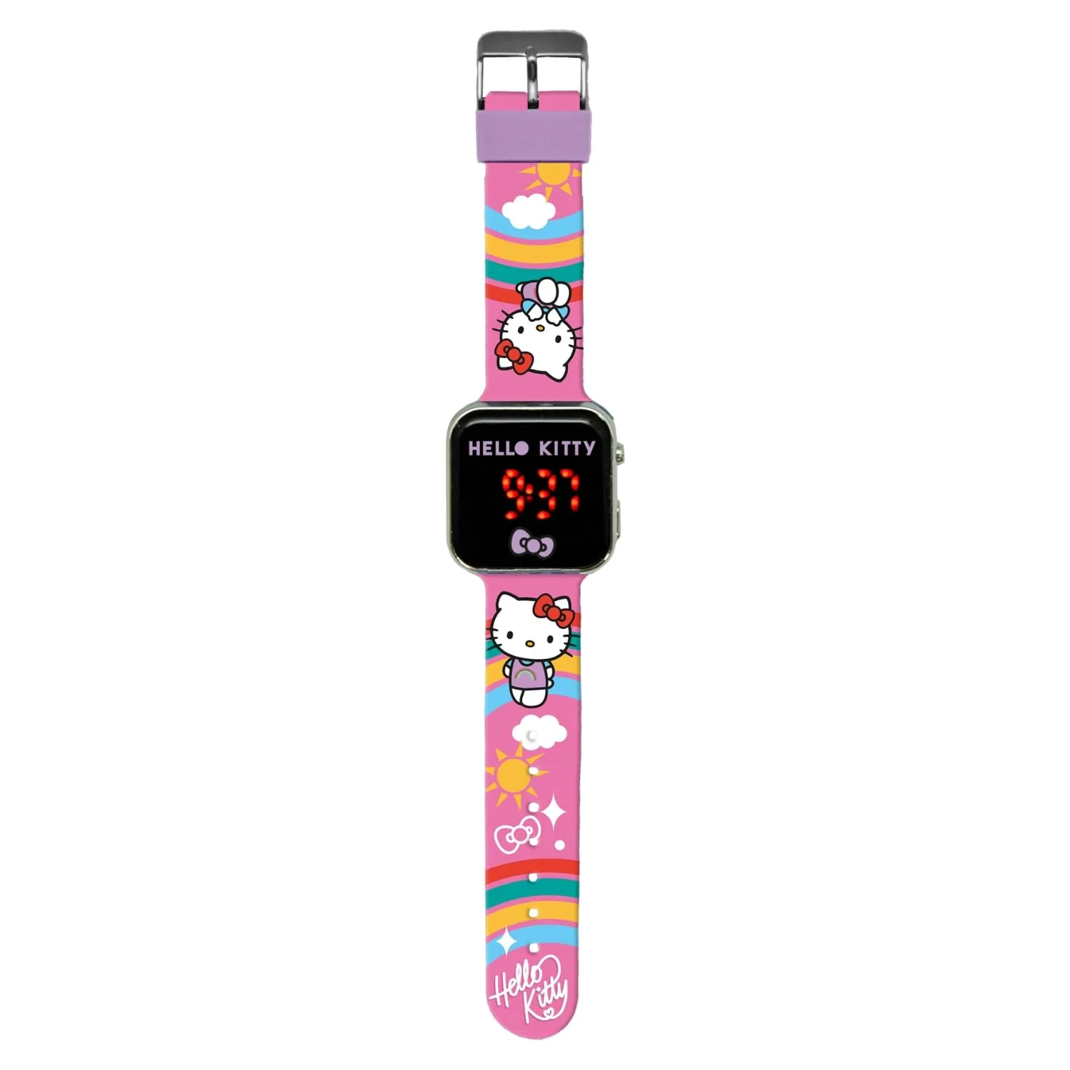 Kids Licensing Orologio digitale per ragazze automatico con cinturino in plastica HK50201, Hello Kitty, rosa