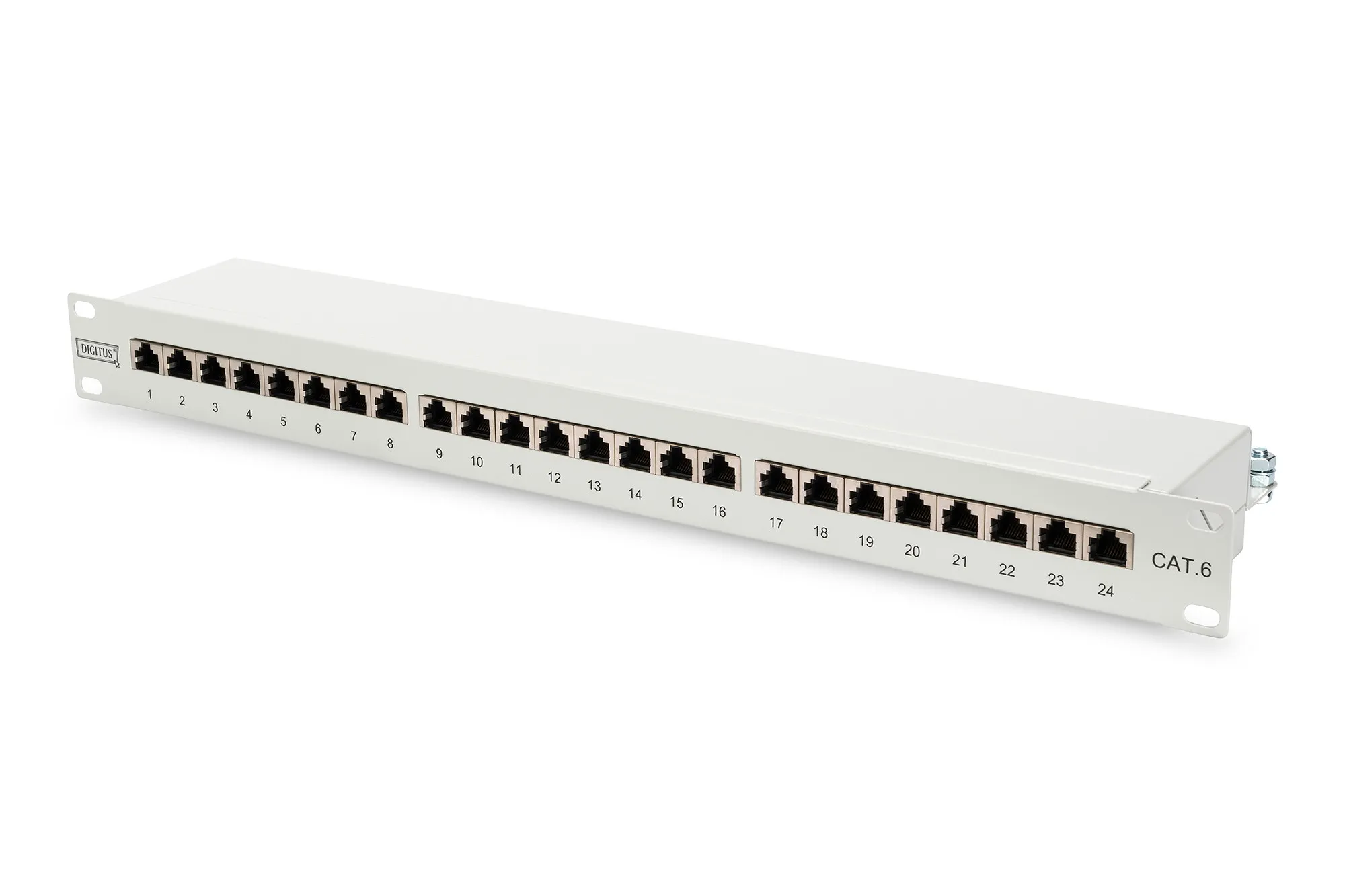 Patch Panel 24 Porte Schermato Cat.6 8 Poli Rack 19 Bianco