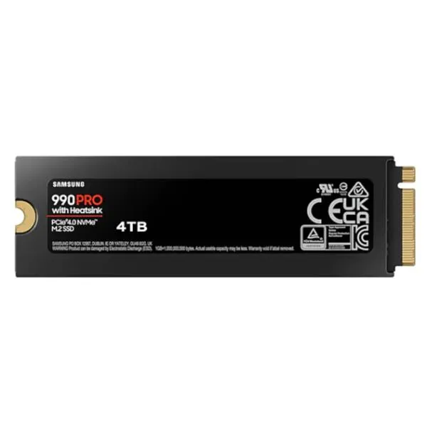 Samsung SSD 990 Pro Nvme M.2 4TB Con Dissipatore Di Calore MZ-V9P4T0GW