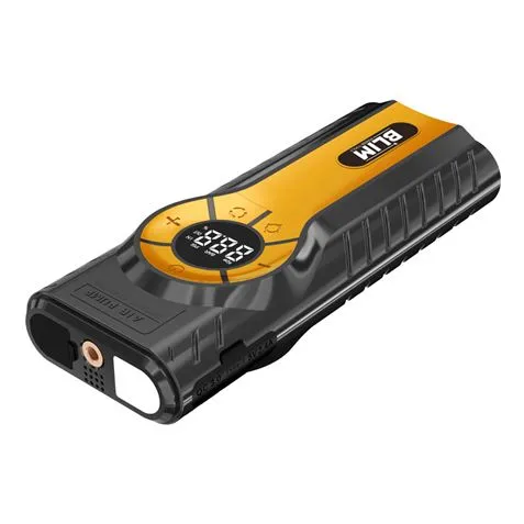 Blim BL0434 Avviatore di emergenza 4 in 1 - 12000 mAh - Avviatore 12 V - Power Bank - Torcia elettrica - Compressore per pneumatici da 150 psi - Protezione da cortocircuito sovraccarico e scarica - Durata 1000 cicli - Nero