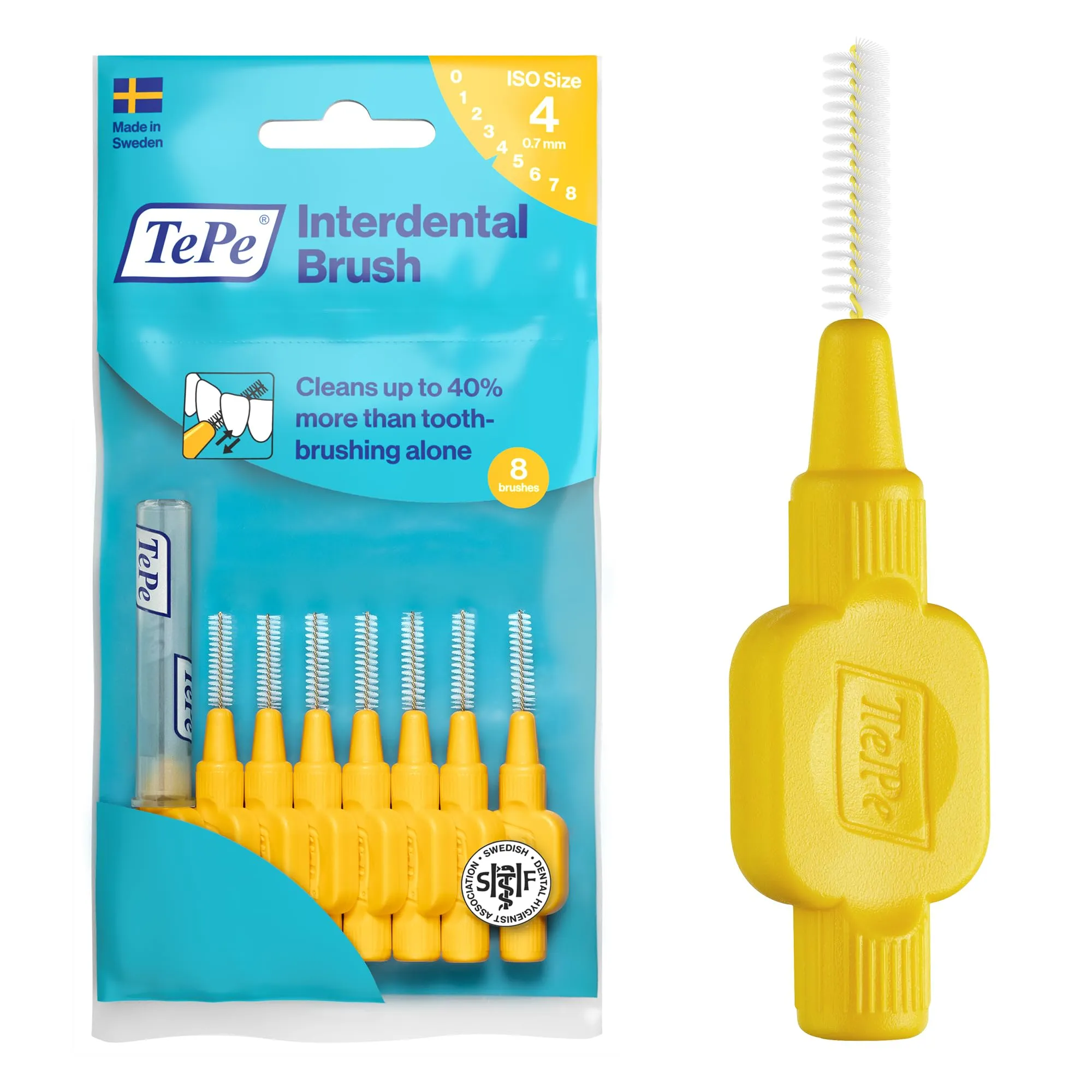 Scovolino TePe, Original, Giallo, 0.7mm/ISO 4, 8pz