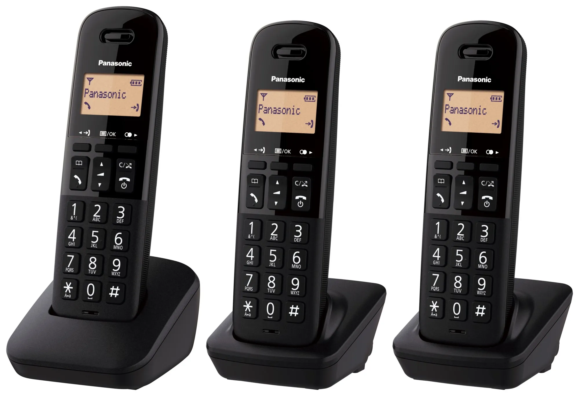 Telefon0 Cordless Pan Tgb612 Nero Trio 18Ore/Id Chi./Rubrica 50 Num.