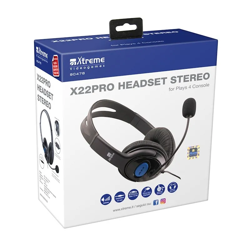 Xtreme Cuffie X22PRO STEREO HEADPH+MICR 90478 X22