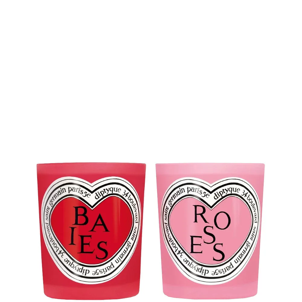 Diptyque Paris Candela Baies + Roses - San Valentino - 2 x 190 gr