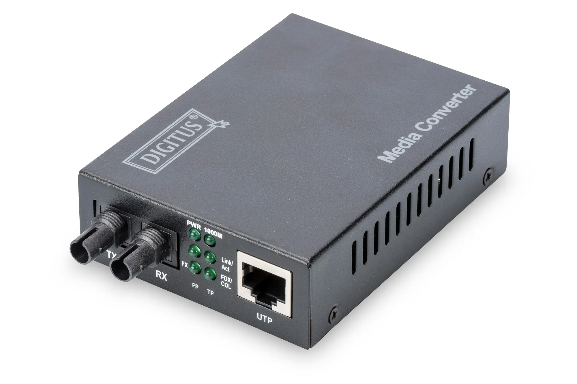 Convertitore 10/100/1000 Gigabit Media Converter Rj45 - Fibra Ottica St 1000Base-Sx