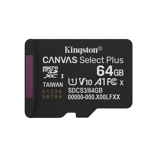 Kingston 512GB Microsdxc Canvas Select Plus Gen3 150MB/s A1 Card + Adapter SDCS3/512GB