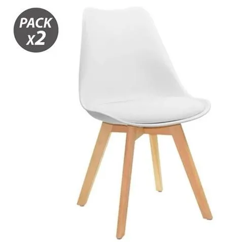Muvip Pack 2 Sedie Design D200 - Bianco