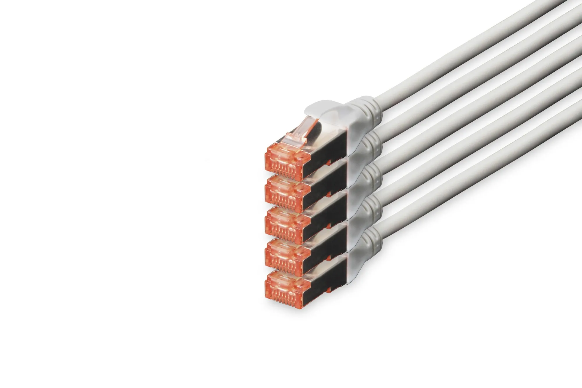 Confezione 5 Cavi Cat 6 Schermati S/Ftp Mt 15 Colore Grigio Digitus