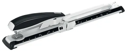 Cucitrice a braccio lungo Petrus 600 - Fino a 40 fogli - Pinzatura chiusa e aperta - Per punti 22/6-8 24/6-8 e 26/6-8 - Colore grigio/nero
