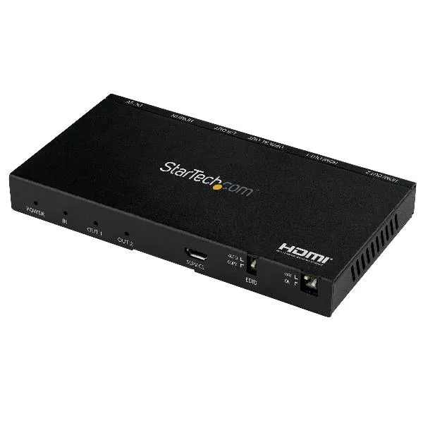 Startech Sdoppiatore Splitter Hdmi A 2 Porte - 4K 60Hz Con Scaler Video Incorporato Hdcp 2.2 7.1 Surround Sound (ST122HD20S) ST122HD20S