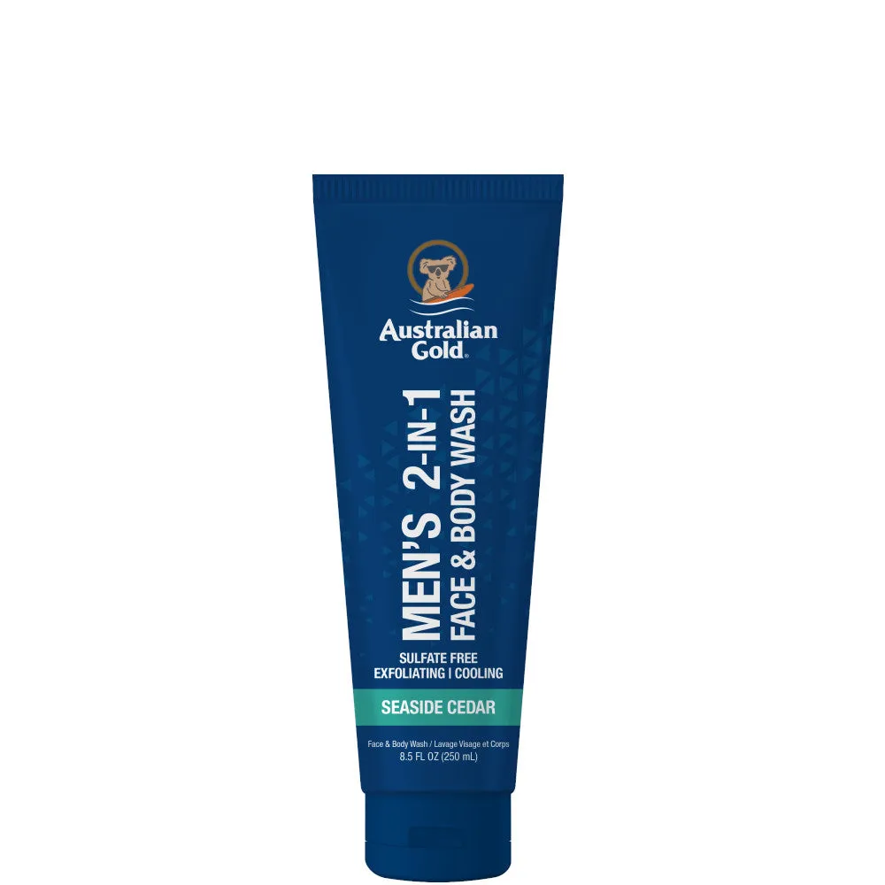 Australian Gold Men's 2 in 1 Face & Body Wash SEASIDE CEDAR - 250 ML