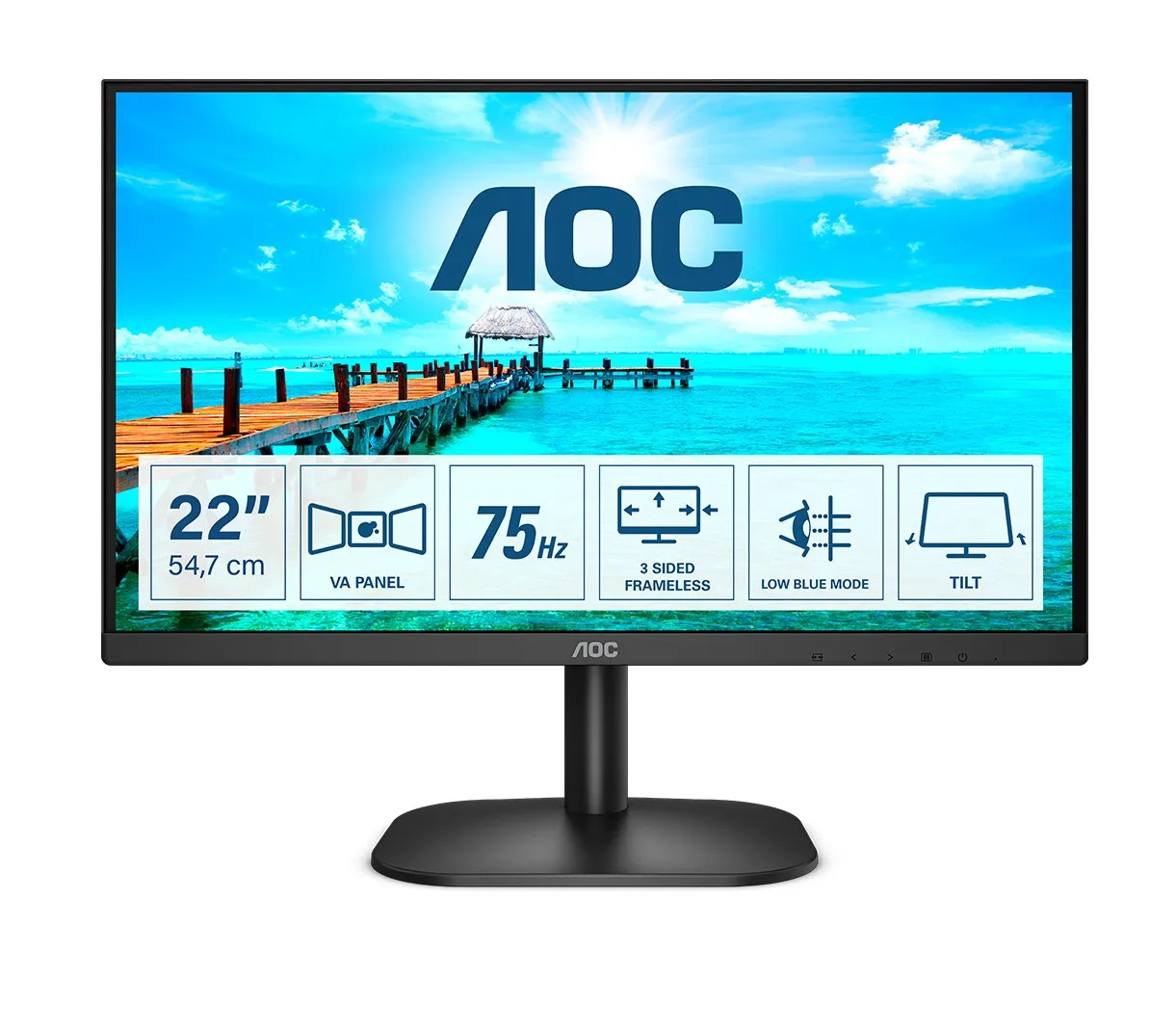 Aoc Monitor 215 Led Va 16:9 Fhd 4Ms 200 Cdm Vga/Hdmi