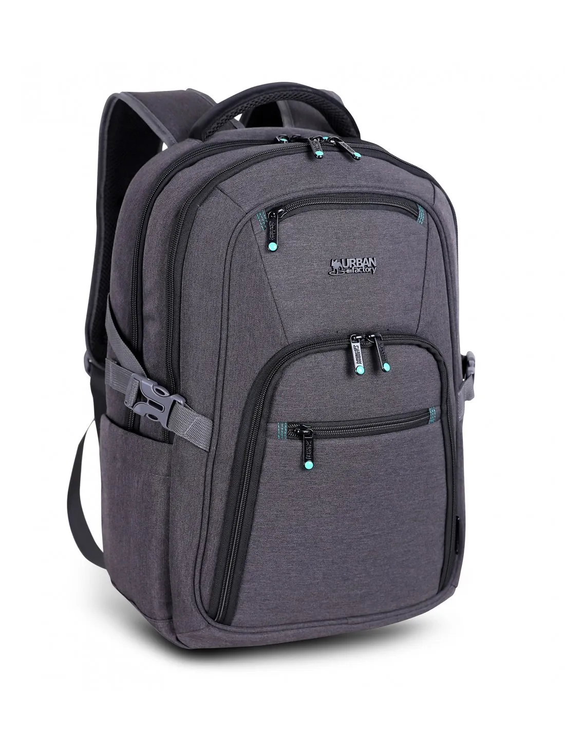 Urban Factory HTE17UF zaino Zaino da viaggio Nero Grigio Rete Poliestere Plastica riciclata Acciaio