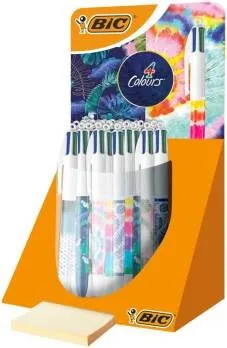 Bic 4 Colours Decor Espositore da 30 penne a sfera a scatto - Punta media da 10 mm - Inchiostro a base di olio - 4 colori
