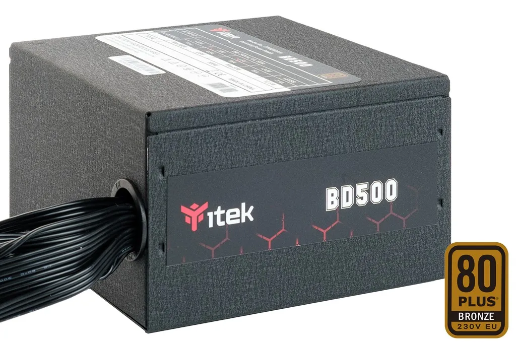 Itek Alimentatore Bd500 - 500W 80Plus Bronze Pfc Attivo Ventola Hdb 12Cm Dc To Dc