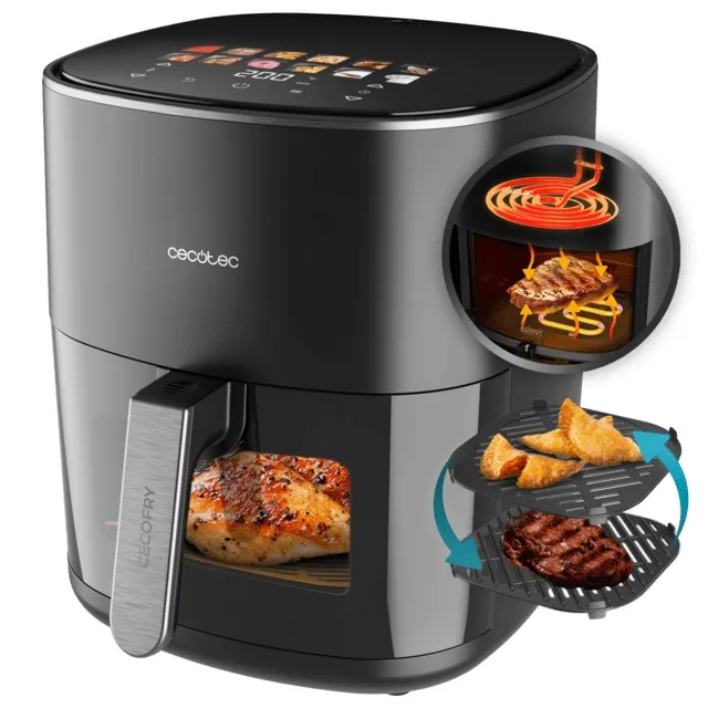 Cecotec Cecofry&Grill Duoheat 6500 Singolo 65 L Indipendente 2200 W Friggitrice ad aria calda Nero