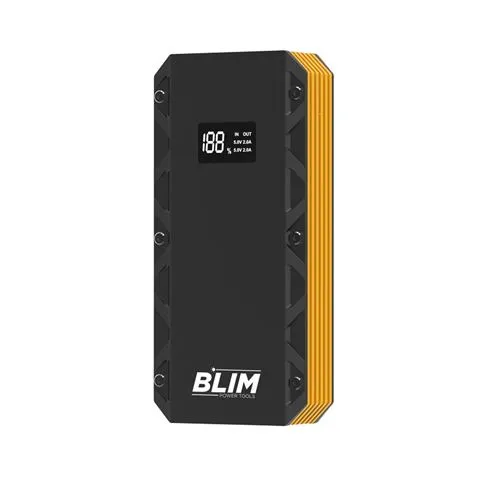 Blim BL0432 Avviatore di emergenza per batteria 3 in 1 - 8000 mAh - Avviatore 12 V - Power Bank - Torcia - Protezione da cortocircuito sovraccarico e scarica - 1000 cicli di vita utile - Nero