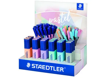 Display Staedtler con 78 pennarelli pastello - Modelli Textsurfer Classic Triplus Triplus Fineliner - Colori assortiti