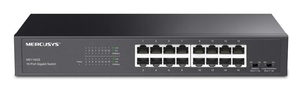 Mercusys MS116GS switch di rete Gigabit Ethernet (10/100/1000) Nero