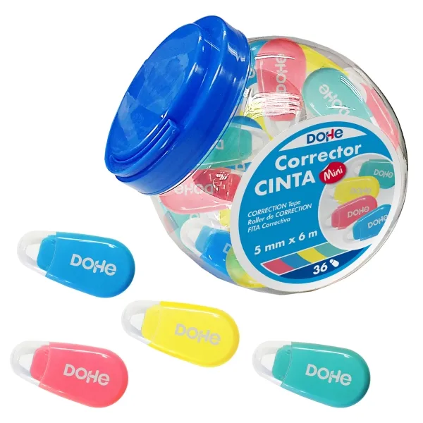 Espositore Dohe con 36 mini nastri correttori da 5 mm x 6 m - Colori assortiti