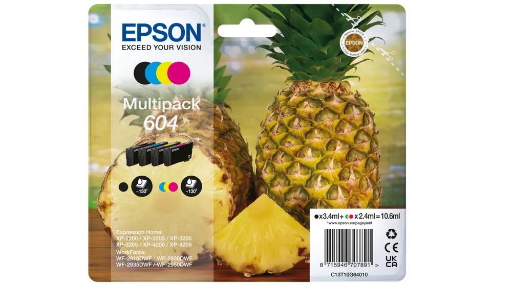 Confezione da 4 cartucce d inchiostro originali Epson 604 - C13T10G64010
