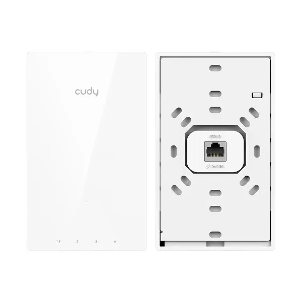 Access point Cudy AC1200 da parete - Dual Band fino a 1167 Mbps - WiFi 5 - Copertura di 60 m² - Supporta fino a 40 dispositivi - PoE passivo - Riavvio automatico - GbE schermato - Bianco
