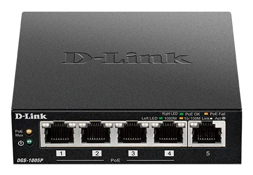 Switch desktop 5 porte Gigabit PoE+