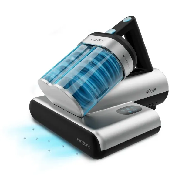 Aspirapolvere per materassi Cecotec Conga Rockstar 4000 - Potenza 400W - Luce ultravioletta - Aspirazione fino a 13kPa - Serbatoio da 05L - Spazzola motorizzata - Nero e grigio