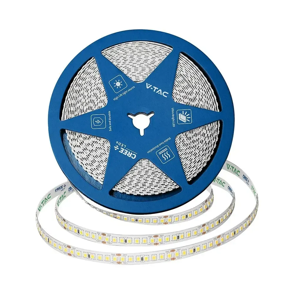 168 12W Led Strip Light With Cree Chip 4000K Ip20 24V 8Mm Double Pcb