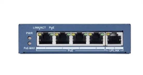 Hikvision Switch 4 Port Gigabit Unmanaged Poe Switch 1 Gigabit Rj45 Uplink Port 802.3Af/At Poe Po