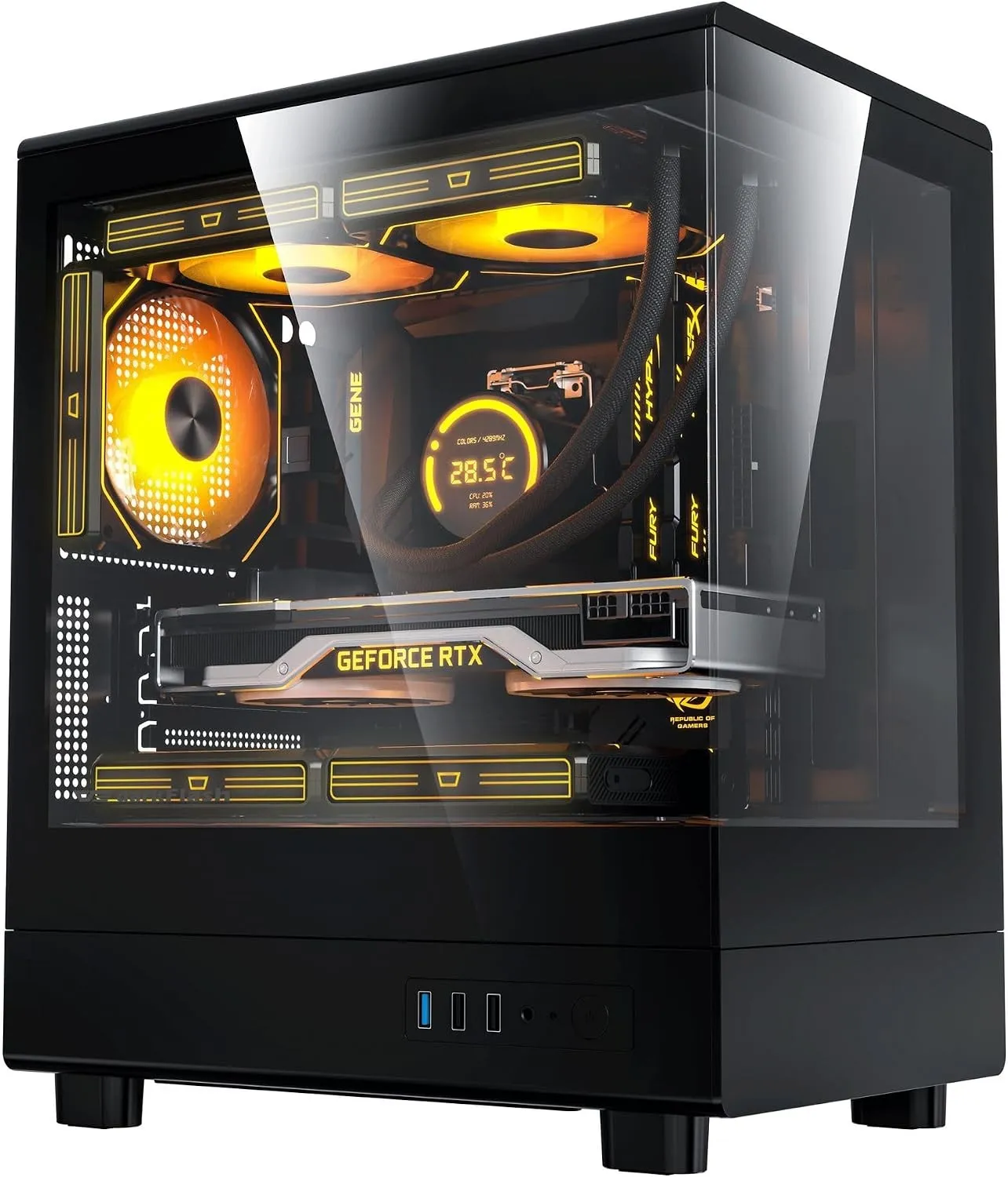 Darkflash Db330M Pc Case Micro-Atx/Mini-Itx Motherboard Support 3 Argb Fans Tempered-Glass Front