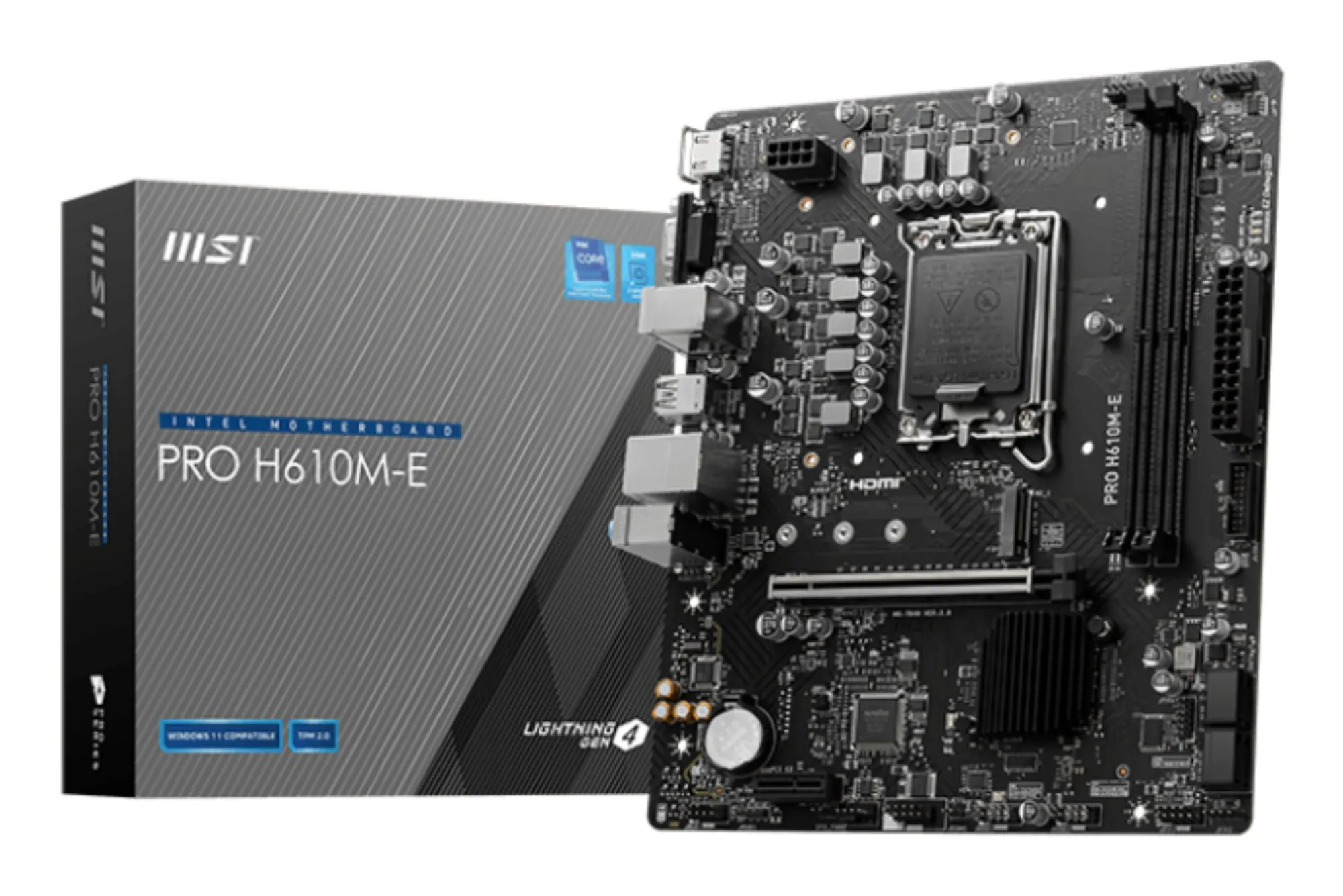 Msi Mb H610 Pro H610M-E Ddr5 Lga 1700 2Dd54 1Pci-Ex161Pci-Ex11M.2 Gen44Sata3.04Usb3.2Gen18U